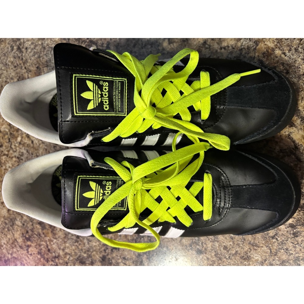 Adidas‎ Samoa Mens Black White Electric Yellow Sneakers G59684 Size 11 Low Top